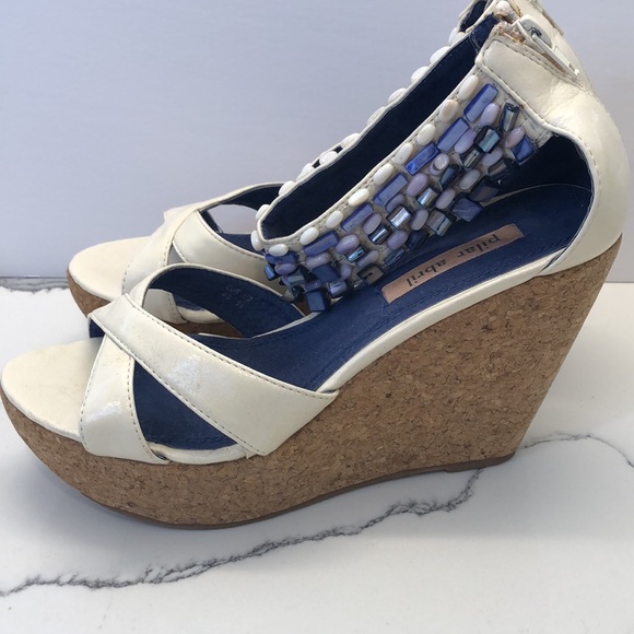 Pilar Abril Cork Platform Shoes Sandals with Decorated Ankle Strap - Picture 5 of 13